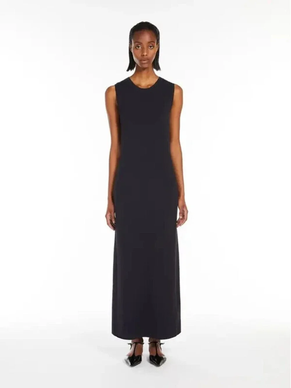 NEW, MaxMara viscose knit sheath dress Navy Size M #DD82